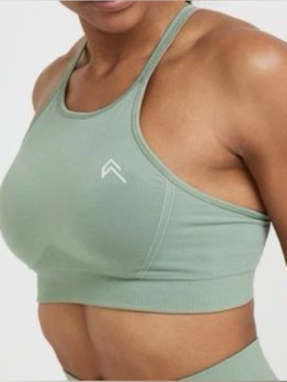Oner Active Sage Green Seamless High Neck Racerback Sports Bra XS/S